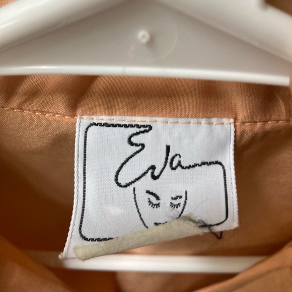 Vintage Eva Peach Button Down Collared Shirt M - Picture 5 of 5